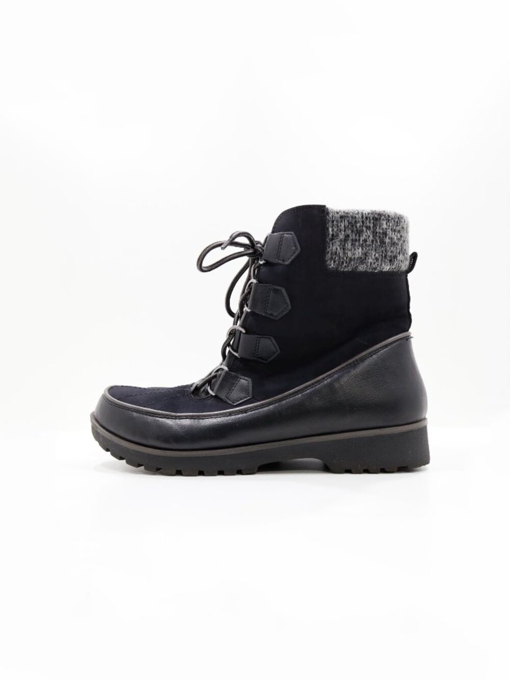 JBU Jambu Mendoza Black Faux-Leather Fleece-Lined Winter Boots - Women's 10